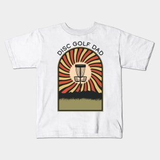 Disc Golf Dad | Disc Golf Vintage Retro Arch Mountains Kids T-Shirt
